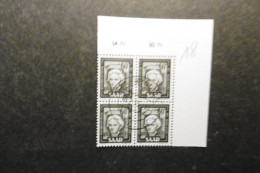 Saarland Mi. 273 Eckrandviererblock Gestempelt Saarbrücken 16.2.1953 - Used Stamps