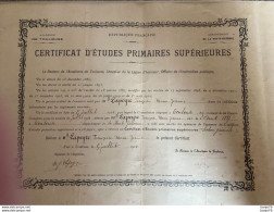 Certificat D'Etudes Primaires Supérieures - Toulouse 1914 - Diplomi E Pagelle