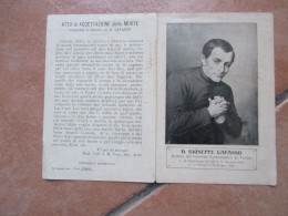Rettore Convitto Ecclesiastico TORINO D.GIUSEPPE CAFASSO Libretto - Devotion Images