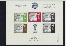 PARAGUAY BLOC N° 12A - Hommage à L'EUROPE - (NON DENTELE - COULEURS CHANGEES) - 1962