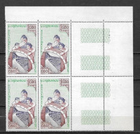 1958 - 52**MNH - Inauguration Du Palais De L'UNESCO à Paris - Bloc De 4 - 6 - Laos