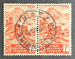 FRAEQ0214Ux2h - Local Motives - Mountain Landscape - Pair Of 1 F Used Stamps - AEF - 1947 - Oblitérés