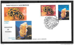 1990 - 594 à 595 - Aquarium De Nouméa - 7 - FDC