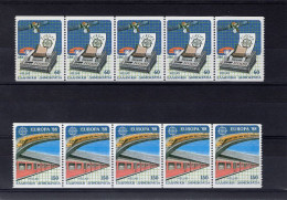  Greece : Europa CEPT Strips Of 5 With Number, MNH ** - 1988