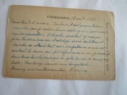 Allemagne 3eme Reich Postkarte Prisonier A Friedrichsfeld Pres Wesel Pour Lyon 28/8/1918 - Correos De Prisioneros De Guerra