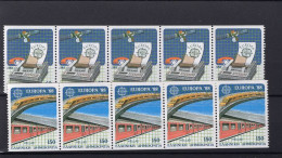  Greece - Europa CEPT In Strip Of 5, Number 15 On Both Strips, ** MNH - 1988