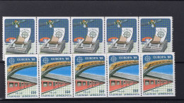  Greece - Europa CEPT In Strip Of 5, Number 25 On Both Strips, ** MNH - 1988