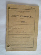 Livret Individuel Ministere De La Guerre Classe 1948 - Ohne Zuordnung