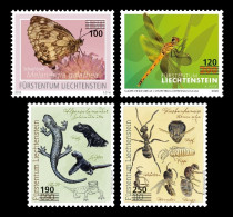 Liechtenstein 2024 Mih. 2117/20 Fauna (overprint). Butterfly. Dragonfly. Salamander. Ant MNH ** - Nuevos