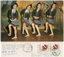 Siam Thailand Northeastern Girls, Are Dancing, Their Sarng Katibkao One Kind Or Fomaus_1977 Vintage 2 Stamps S'pore_cpc - Thaïland