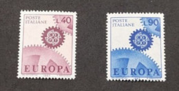 1967 - ITALIA REPUBBLICA - EUROPA  - SERIE  COMPLETA  -  2  VALORI   - NUOVO - 1961-70: Mint/hinged