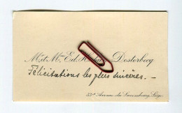 LIEGE - Carte De Visite Ca. 1930, Ed. Halain Desterbecq, Avenue Du Luxembourg, à Famille Gérardy Warland - Visiting Cards