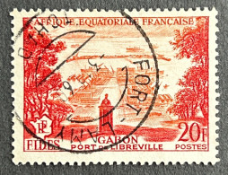 FRAEQ0235U2 - FIDES - Port De Libreville - Gabon - 20 F Used Stamp - AEF - 1956 - Gebruikt