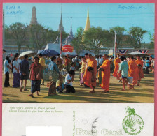 Thailand New Year's Festival In Royal Ground Sanam Luang To Give Food Bonze, Bangkok_+/- 1965's_No 827 Phorn Thip_TB_cpc - Thailand