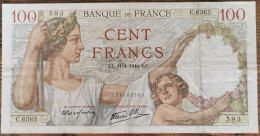 Billet De 100 Francs SULLY 11 - 1 - 1940 FRANCE C.6365 - 100 F 1939-1942 ''Sully''