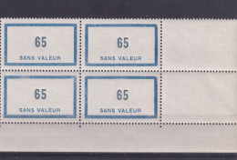 France Cours D'instruction Bloc De 6 Bdf Du Rare Timbre Fictif N° F135 Neuf ** Sans Charnière - Phantom