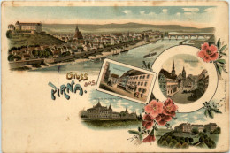 Gruss Aus Pirna - Litho - Pirna