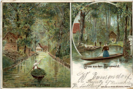 Gruss Aus Dem Spreewald - Dolzke Fliess - Litho - Lübbenau