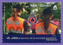 España. Spain. 2021. Edifil # 5521. 40 Años De Proteccion Civil - Usati