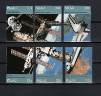 Palau 1999 Space, MIR And Space Shuttle Set Of 6 Stamps MNH - Ozeanien