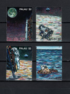 Palau 1999 Space, 30th Anniversary Of Apollo 11 Moonlanding 4 Stamps From S/s MNH - Oceanía