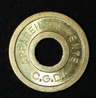 Rare Jeton De Distributeur Ou De Jeu "Appareil De Vente C.G.D.A." Années 20 - Monnaie Nécessité - French Emergency Token - Monetary / Of Necessity