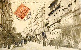 CPA. [75] > PARIS > N° 200 B.V. - Rue Ménilmontant - (XXe Arrt.) - 1905 - TBE - Arrondissement: 20