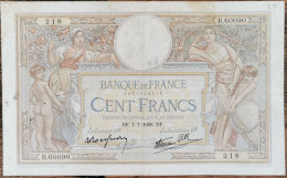 Billet 100 Francs LUC OLIVIER MERSON 7 = 7 = 1938 FRANCE  B.60090 - 100 F 1908-1939 ''Luc Olivier Merson''