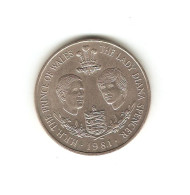 462/ GUERNESEY : Elizabeth II : 25 Pence 1981 (copper-nickel - 28,50 Grammes) Prince De Galles - Lady Diana - Guernesey