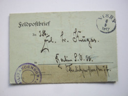 1917, Interniertenbrief Der " SMS Albatross“ In Schweden, Geschr. In Tofta ,aus VISBY 1917,seltene Doppelzensur - Feldpost (Portofreiheit)