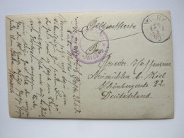 1917, Interniertenkarte Der " SMS Albatross“ In Schweden, Mit Stempel : VISBY + Militärzensur, AK Des Schiffes - Feldpost (franchigia Postale)