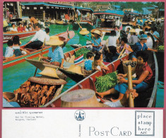 Wat Wad Sai Floating Market Bangkok Thailand_Vintage 1975's_SUP_PC.716 THAI SILPA_CPSM_cpc - Thaïland