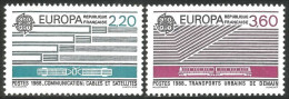 355 France Yv 2531-2532 Europa 88 Cables Satellite Train Tramway Metro MNH ** Neuf SC (2531-2532-1b) - 1988