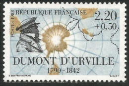 355 France Yv 2522 Dumont D'Urville Voyages Carte Antarctique Antarctic Map MNH ** Neuf SC (2522-1) - Schiffe