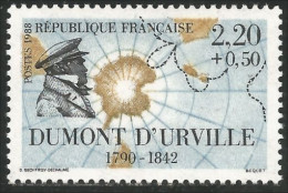 355 France Yv 2522 Dumont D'Urville Voyages Carte Antarctique Antarctic Map MNH ** Neuf SC (2522-1) - Ships