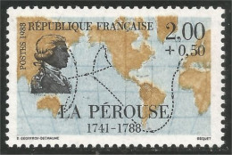 355 France Yv 2519 La Pérouse Voyages Carte Amérique America Map MNH ** Neuf SC (2519-1) - Schiffe