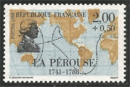 355 France Yv 2519 La Pérouse Voyages Carte Amérique America Map MNH ** Neuf SC (2519-1) - Ships