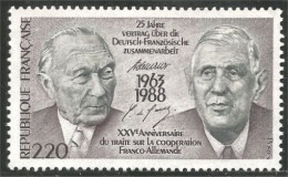 355 France Yv 2501 De Gaulle Adenauer Coopération MNH ** Neuf SC (2501-1a) - Ungebraucht