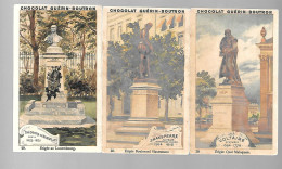 X952 - CHROMOS CHOCOLAT GUERIN BOUTRON - STATUES DE PARIS - THEODORE DE BANVILLE - VOLTAIRE - SHAKSPEARE - Guérin-Boutron