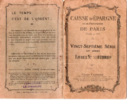 4V3Y    Livret Ancien De La Caisse D'Epargne De Paris 1937 - Sonstige & Ohne Zuordnung