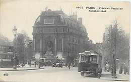 CPA Paris Place Et Fontaine Saint-Michel - Arrondissement: 05