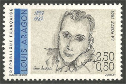 356 France Yv 2683 Louis Aragon Poète Écrivain Writer MNH ** Neuf SC (2683-1b) - Ecrivains