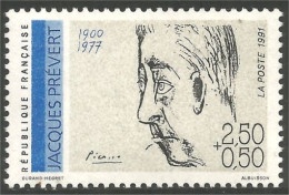 356 France Yv 2685 Francis Jacques Prévert Poète Écrivain Writer MNH ** Neuf SC (2685-1b) - Ecrivains