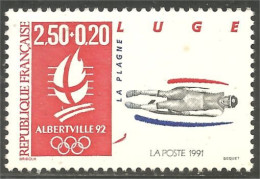 356 France Yv 2679 Jeux Olympiques Albertville Luge Sleigh MNH ** Neuf SC (2679-1b) - Skiing