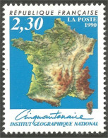 356 France Yv 2662 Carte Map Institut Géographique Relief MNH ** Neuf SC (2662-1c) - Sonstige & Ohne Zuordnung