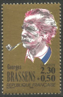 356 France Yv 2654 Georges Brassens Chanteur Singer Musique Music MNH ** Neuf SC (2654-1b) - Muziek