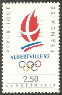 356 France Yv 2632 Jeux Olympiques Abertville Flamme MNH ** Neuf SC (2632-1d) - Inverno