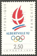 356 France Yv 2632 Jeux Olympiques Abertville Flamme MNH ** Neuf SC (2632-1c) - Skiing