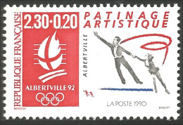 356 France Yv 2633 Jeux Olympiques Abertville Patinage Skating MNH ** Neuf SC (2633-1b) - Invierno 1992: Albertville