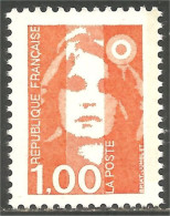 356 France Yv 2620 Marianne Bicentenaire 1f Orange MNH ** Neuf SC (2620-1b) - 1989-1996 Marianna Del Bicentenario